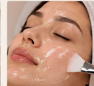 Foto van Korean Glass Skin op een damesgezicht
